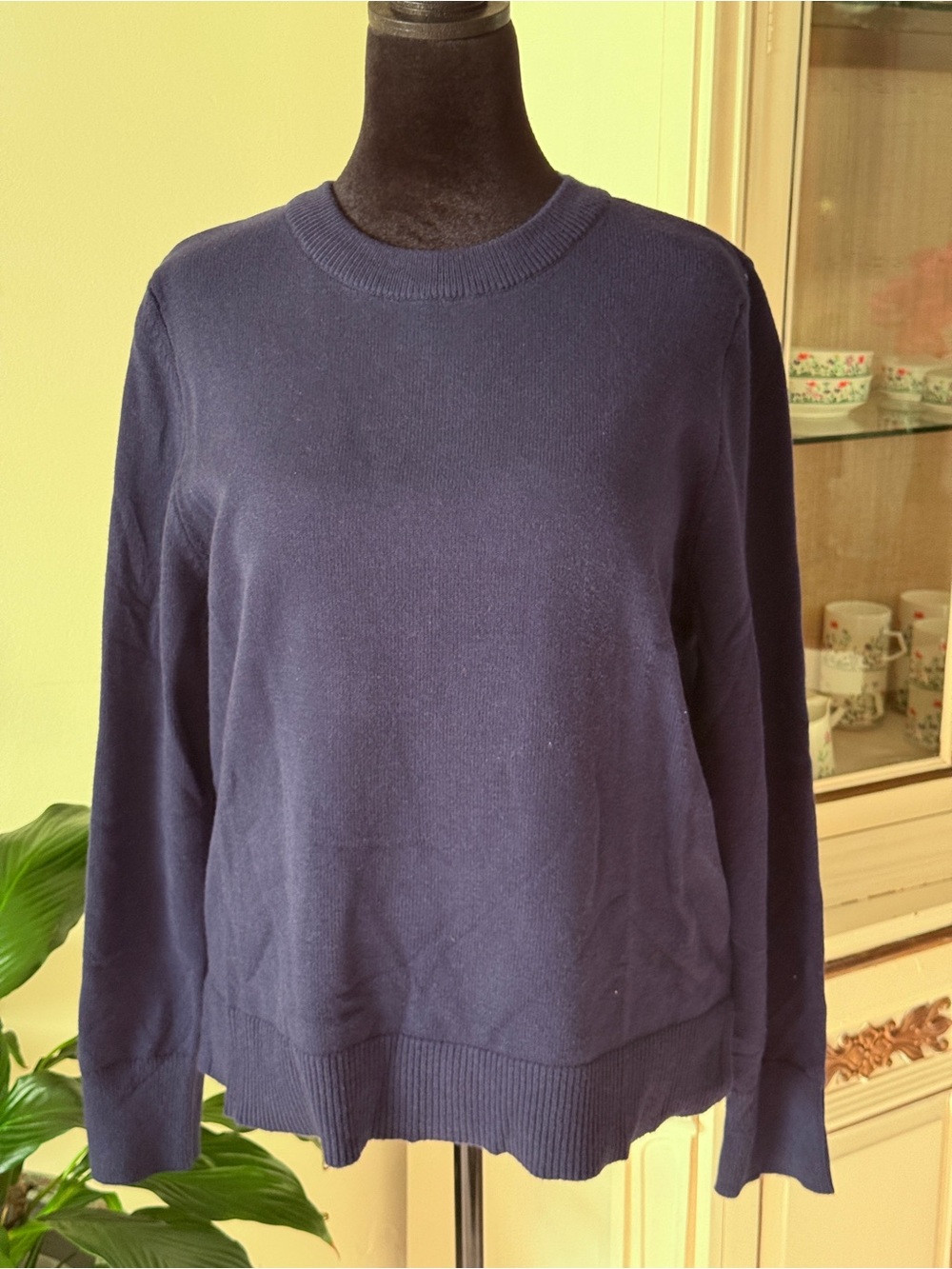 Women’s Navy Crewneck Sweater - Lightweight Knit
